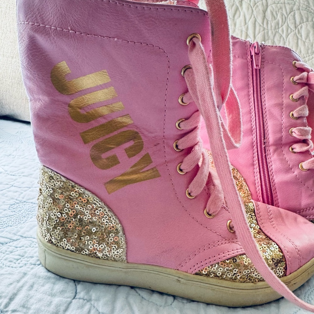 Juicy Couture Pink High-Tops with Gold Sequins